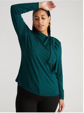 Universal Standard Clara Bow Liquid Jersey Top - Forest Green NWT